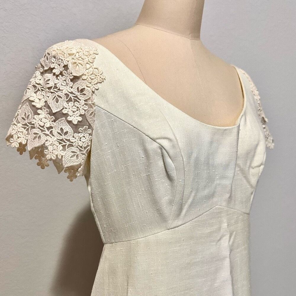 Vtg 70s House of Bianchi Empire Waist Maxi Dress XS Prairie Romantic Edwardian - Picture 7 of 12